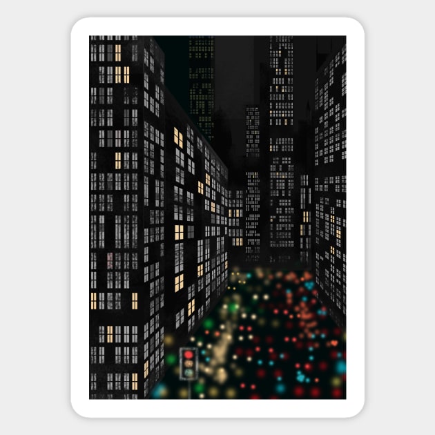 City at Night Sticker by Scratch